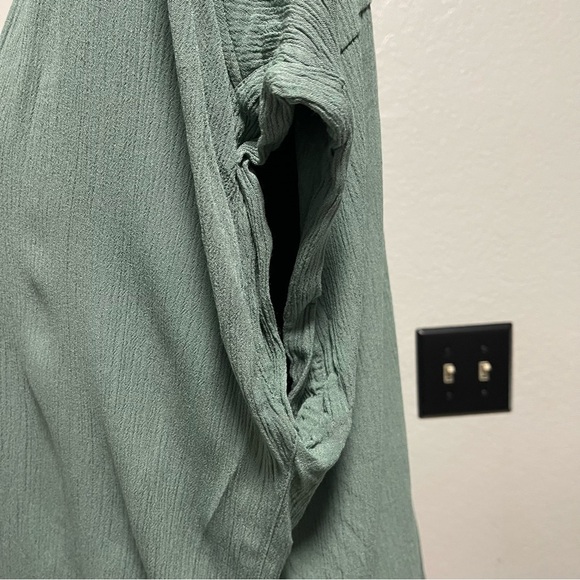 Orvis Sage Green Gauze Short Sleeve Button Down Top LARGE - Picture 6 of 10